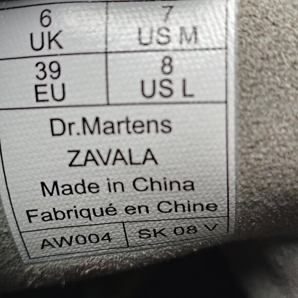 Dr. Martens Zavala Boots White Leather Combat Air Wair Womens 8  AW004 SK 08 V - Picture 7 of 12